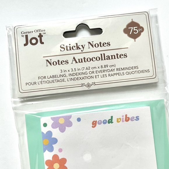 🏷️ 1970s style “good vibes” floral sticky memo pad - Picture 3 of 7